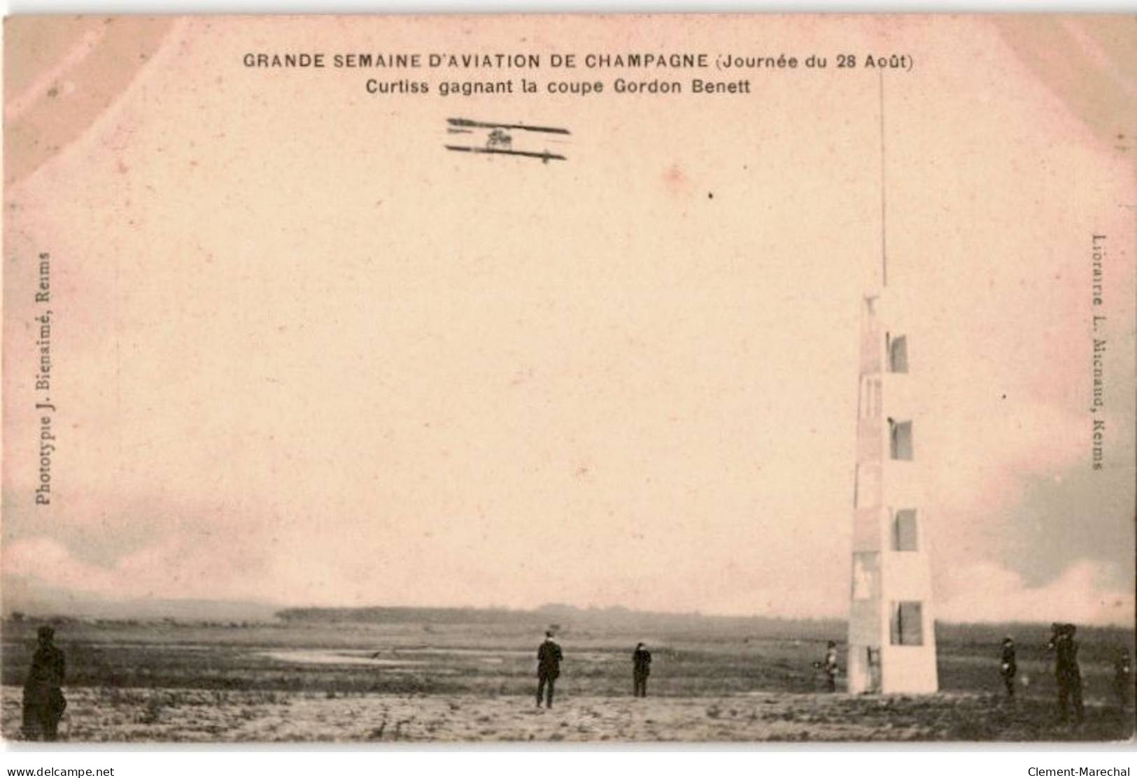 AVIATION: Grande Semaine D'aviation De Champagne Curtiss Gagnant La Coupe Gordon Benett - Très Bon état - ....-1914: Precursores