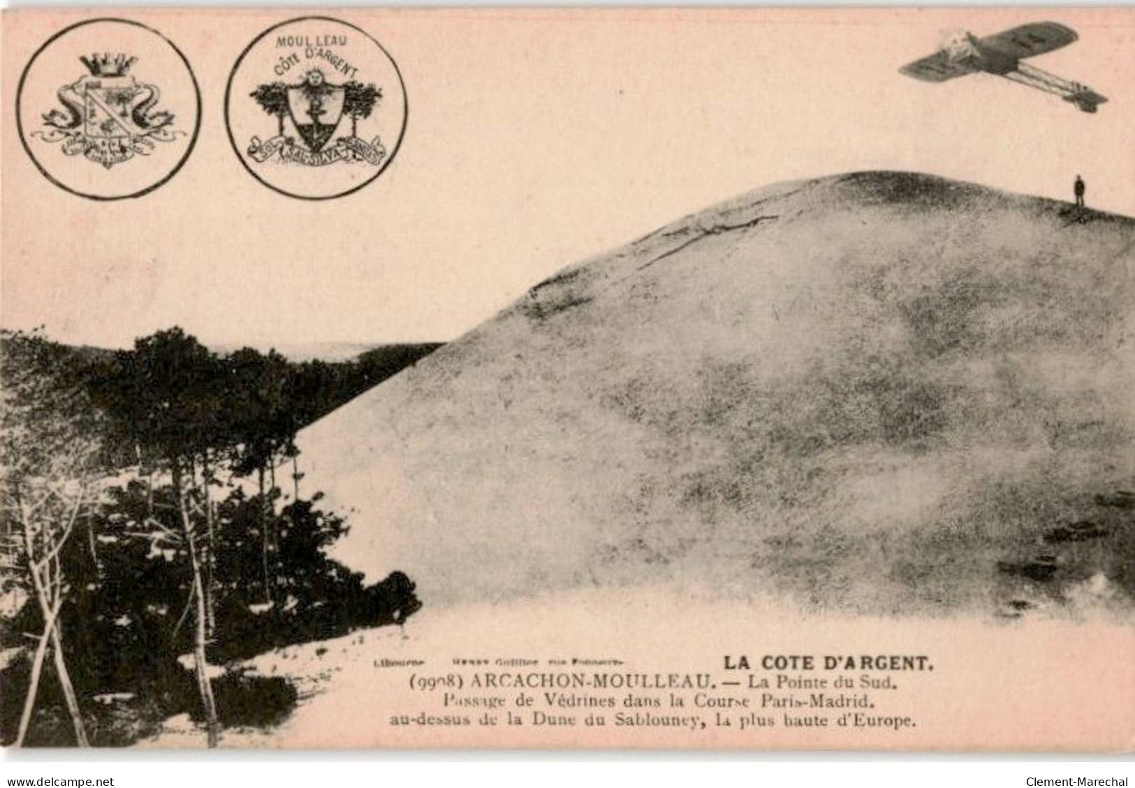 AVIATION: Arcachon-moulleau Le Pointe Du Sud Passage De Védrines Dans La Course Paris-madrid - Très Bon état - ....-1914: Precursores