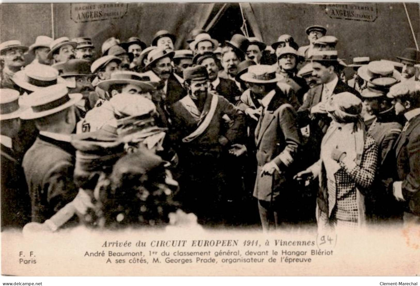 AVIATION: Arrivée Circuit Européen 1911 Vincennes André Beaumont 1er Classement Général Georges Prade - Très Bon éta - ....-1914: Voorlopers