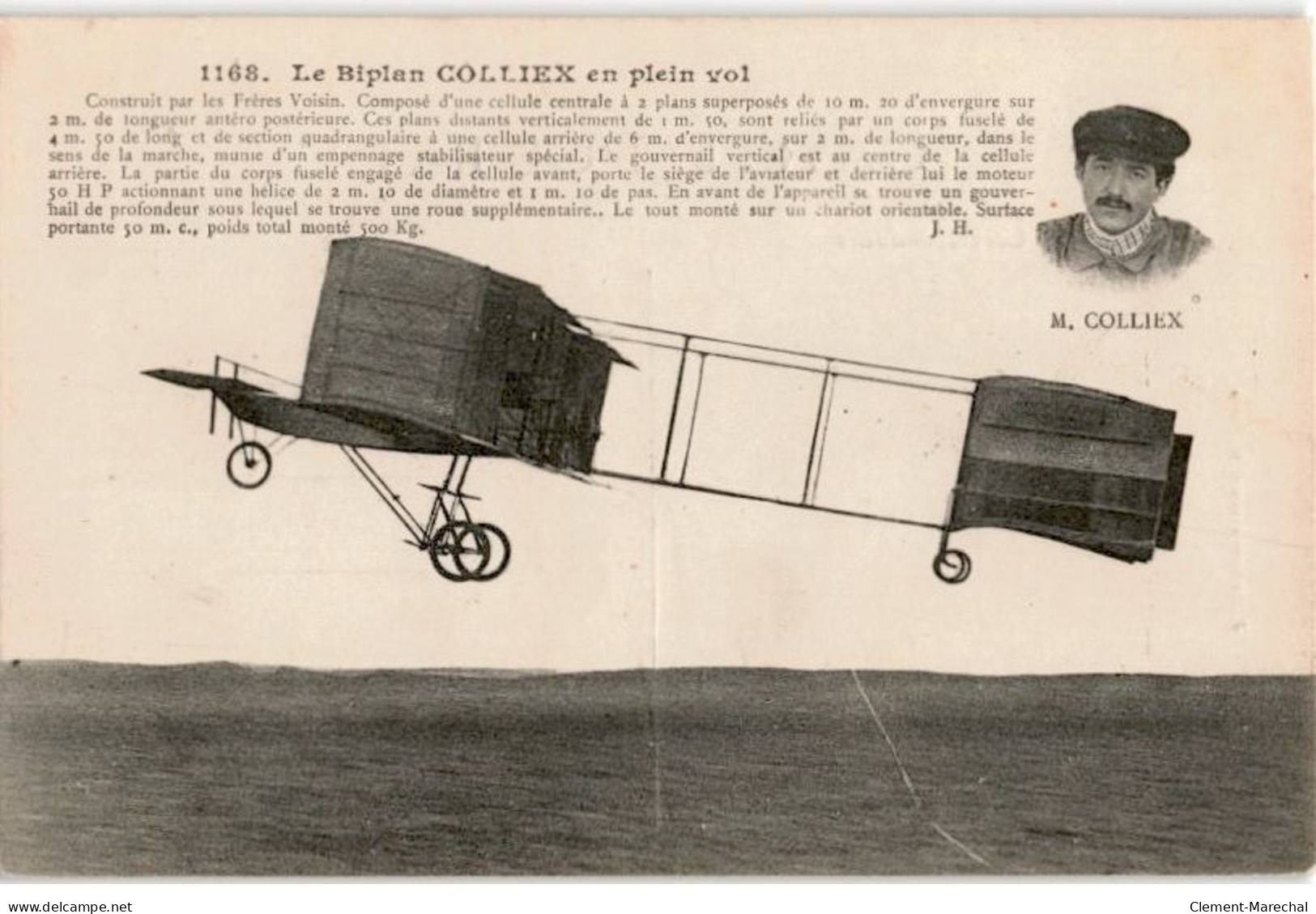 AVIATION: Le Biplan Colliex En Plein Vol Construit Par Les Frère Voisin - Très Bon état - ....-1914: Precursores
