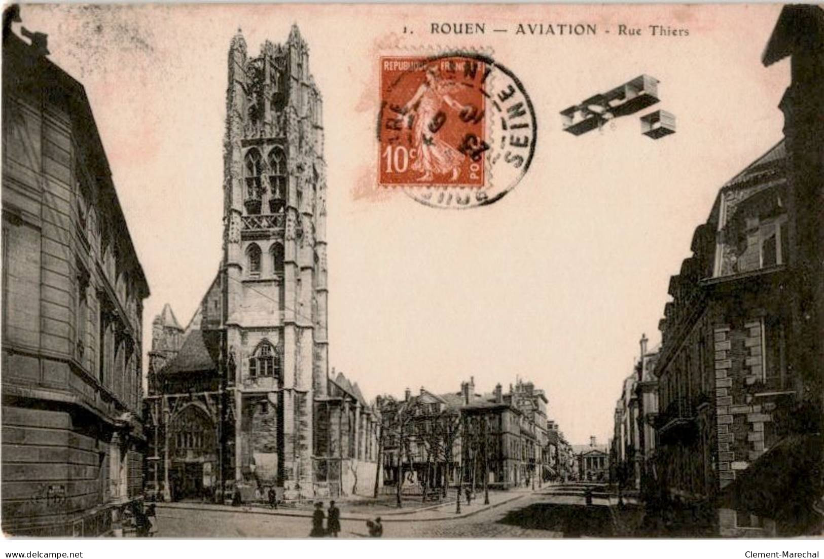 AVIATION: Rouen Rue Thiers - Très Bon état - ....-1914: Precursores