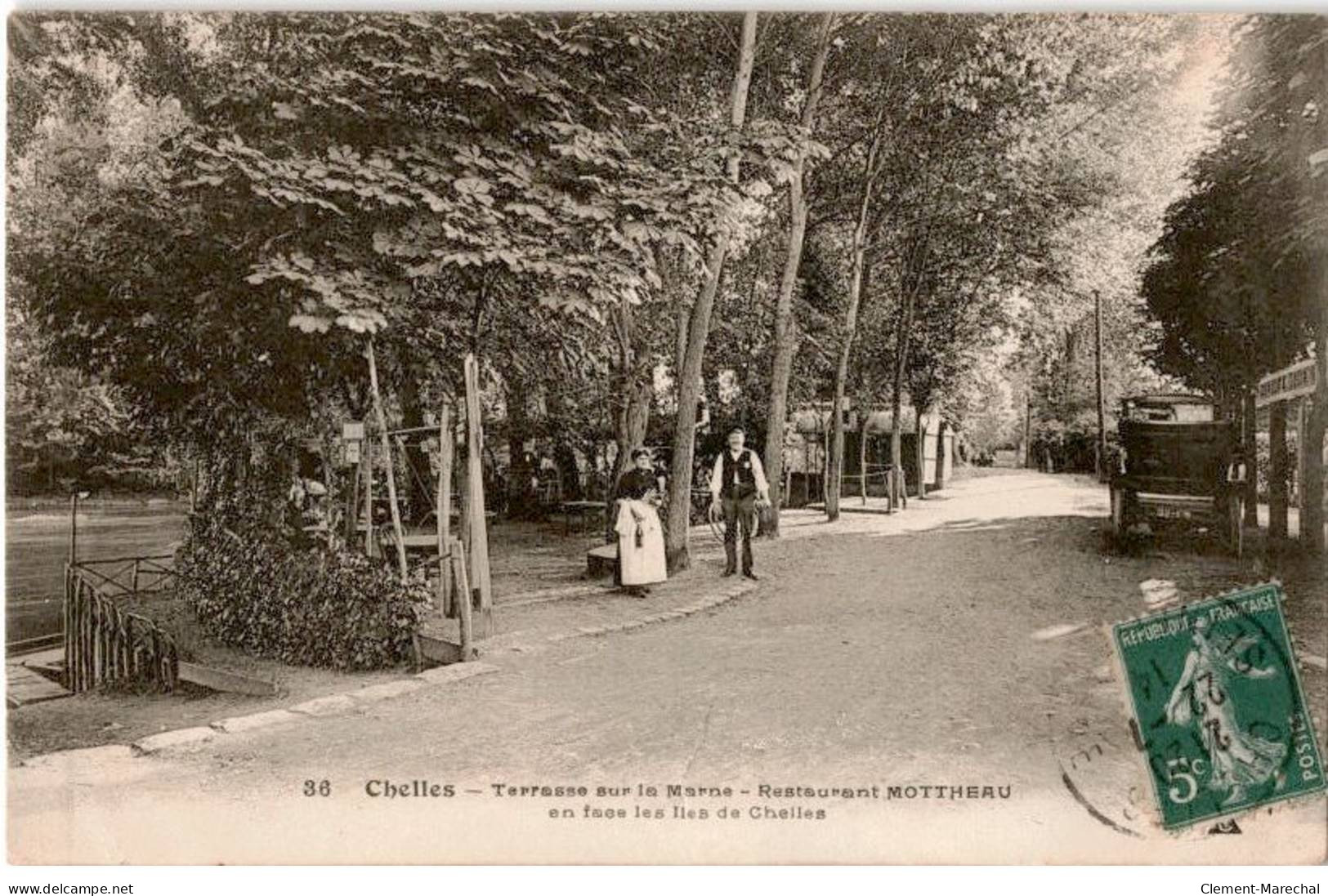 CHELLES: Terrasse Sur La Marne Restaurant Mottheau En Face Les Iles De Chelles - Très Bon état - Chelles