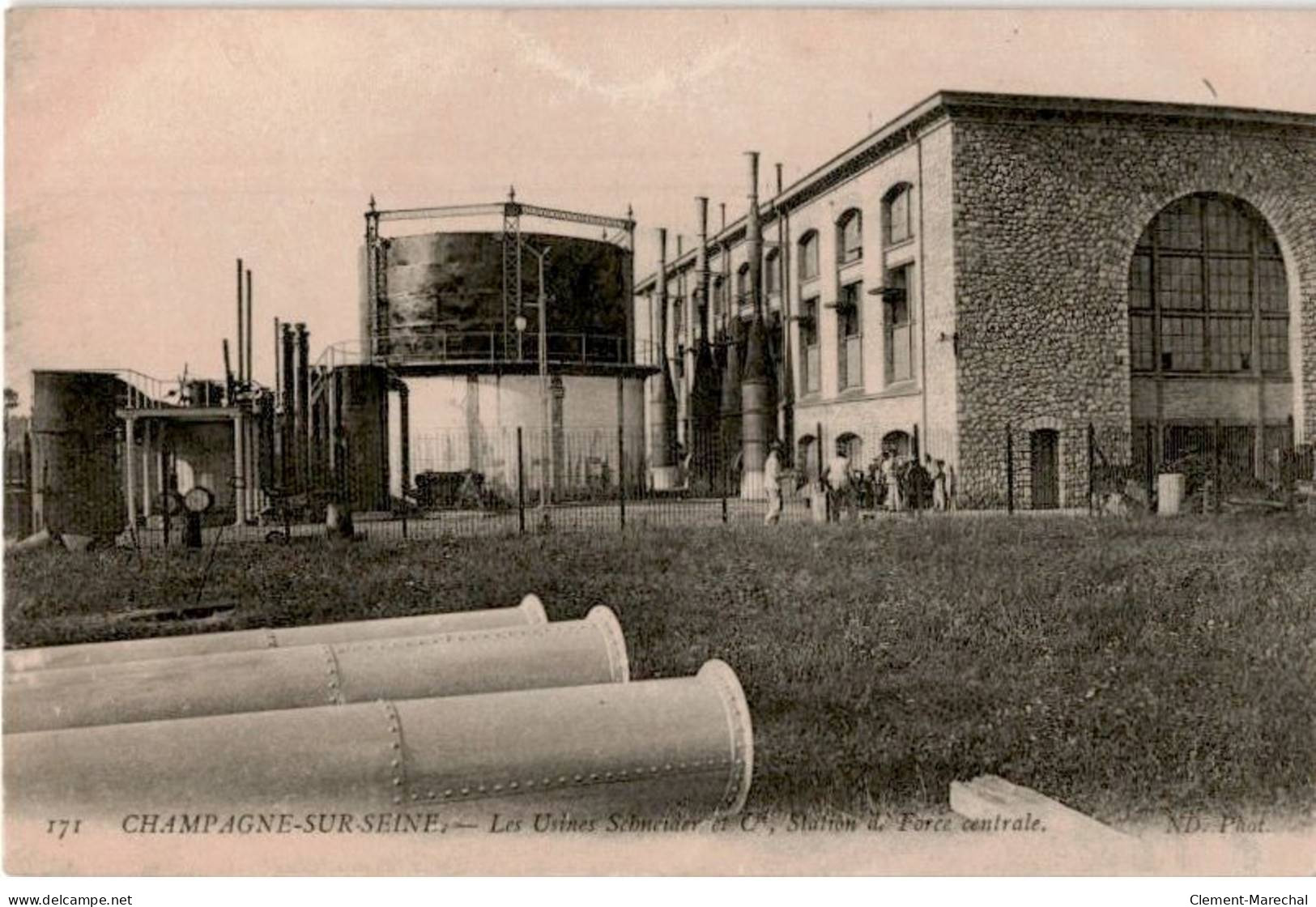 CHAMPAGNE-sur-SEINE: Les Usines Schneider Et Cie Station De Force Centrale - état Bon état - Champagne Sur Seine