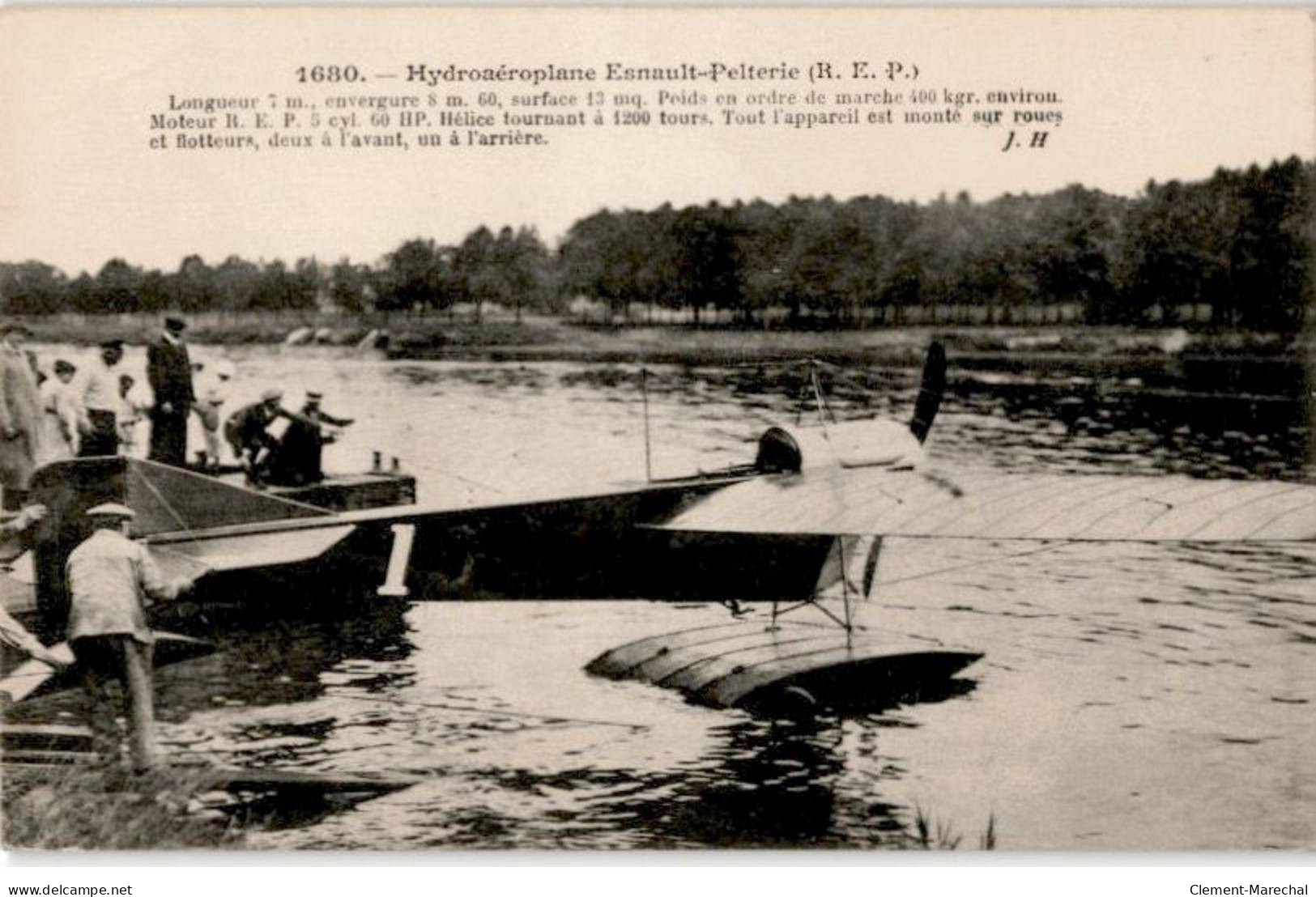 AVIATION: Hydraeroplane Esnault-Pelterie R.E.P. Poids En Ordre De Marche 400kg - Très Bon état - ....-1914: Precursores