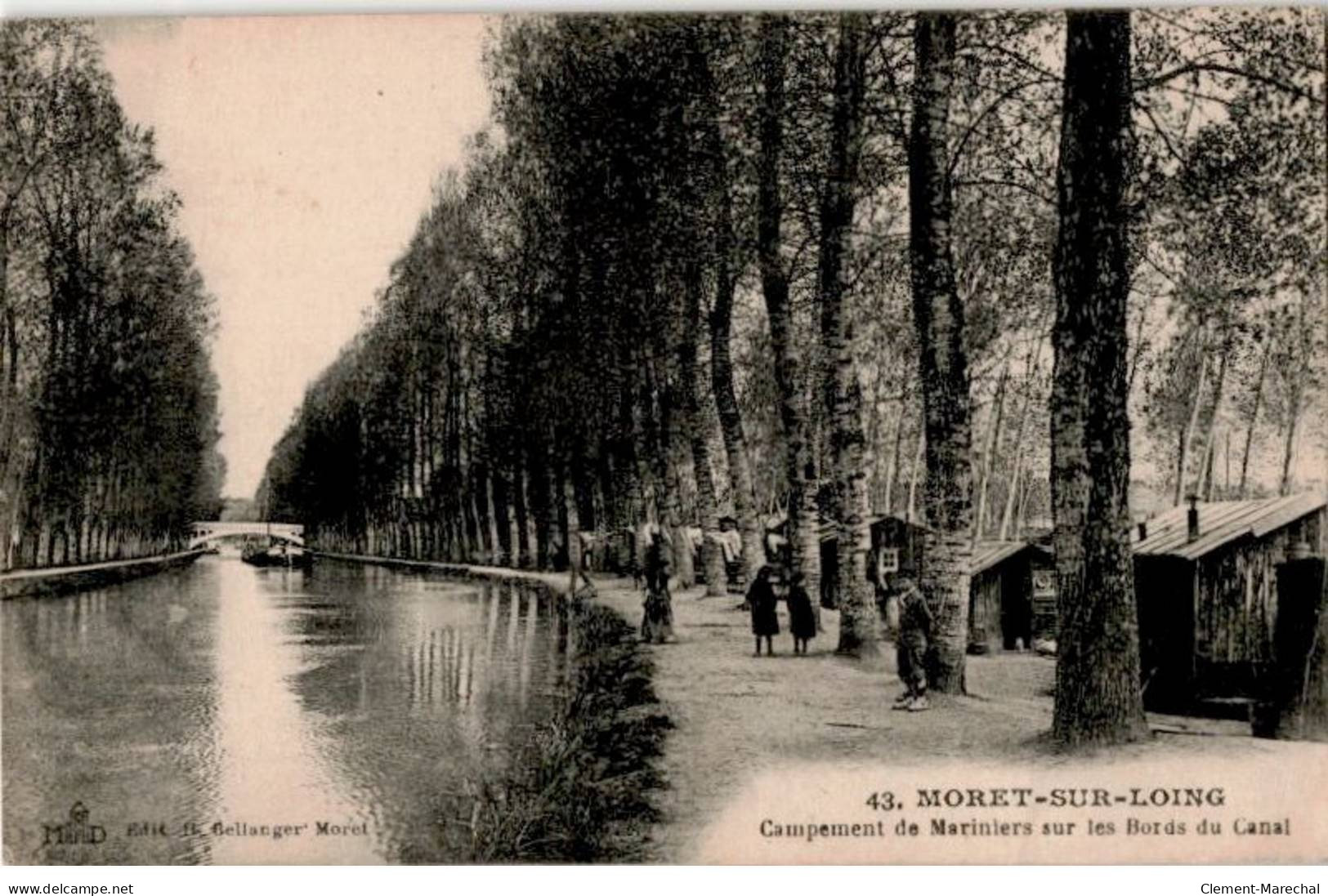 MORET-sur-LOING: Campement De Mariniers Sur Les Bords Du Canal - Très Bon état - Moret Sur Loing