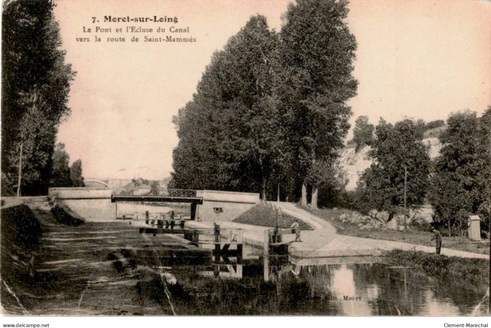 MORET-sur-LOING: Le Pont Et L'écluse Du Canal Vers La Route De Saint-mammès - état - Moret Sur Loing