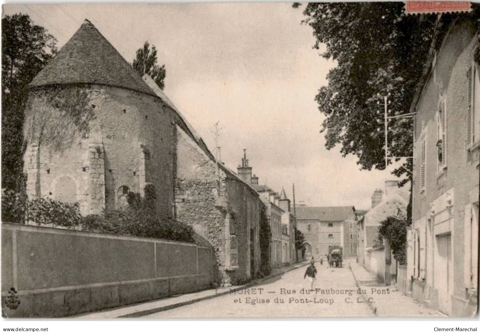 MORET-sur-LOING: Rue Du Faubourg Du Pont Et église Du Pont-loup - Très Bon état - Moret Sur Loing