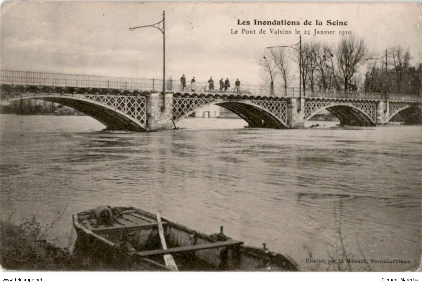 VALVINS: Les Inondations De La Seine Le Pont De Valvins Le 25 Janvier 1910 - Très Bon état - Other & Unclassified