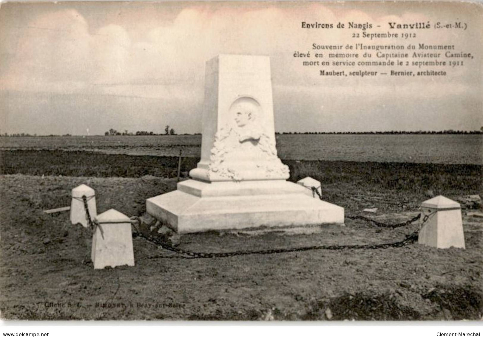 VANVILLE: Souvenir De L'inauguration Du Monument élevé En Mémoire Du Capitaine Aviateur Camine - Très Bon état - Other & Unclassified