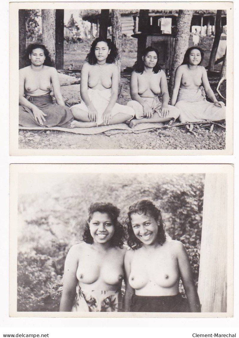 TAHITI - Femme Nue - Nudes - 5 Photos Format 8,5x13 Cm - Vers 1940 - Très Bon état - Polynésie Française