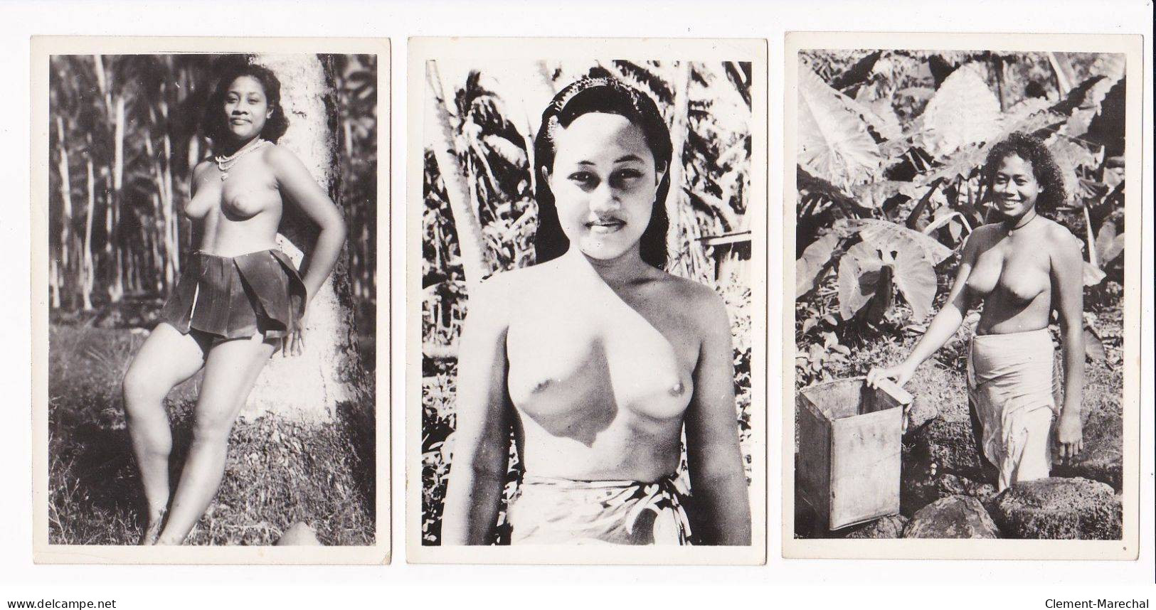 TAHITI - Femme Nue - Nudes - 5 Photos Format 8,5x13 Cm - Vers 1940 - Très Bon état - Polynésie Française