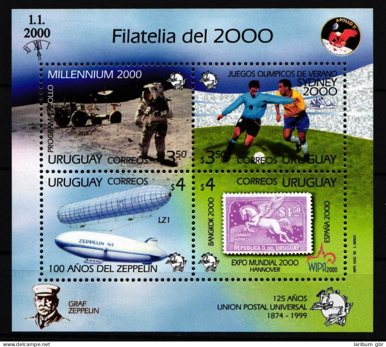 Uruguay Block 89 Postfrisch Zeppelin #GY237 - Uruguay