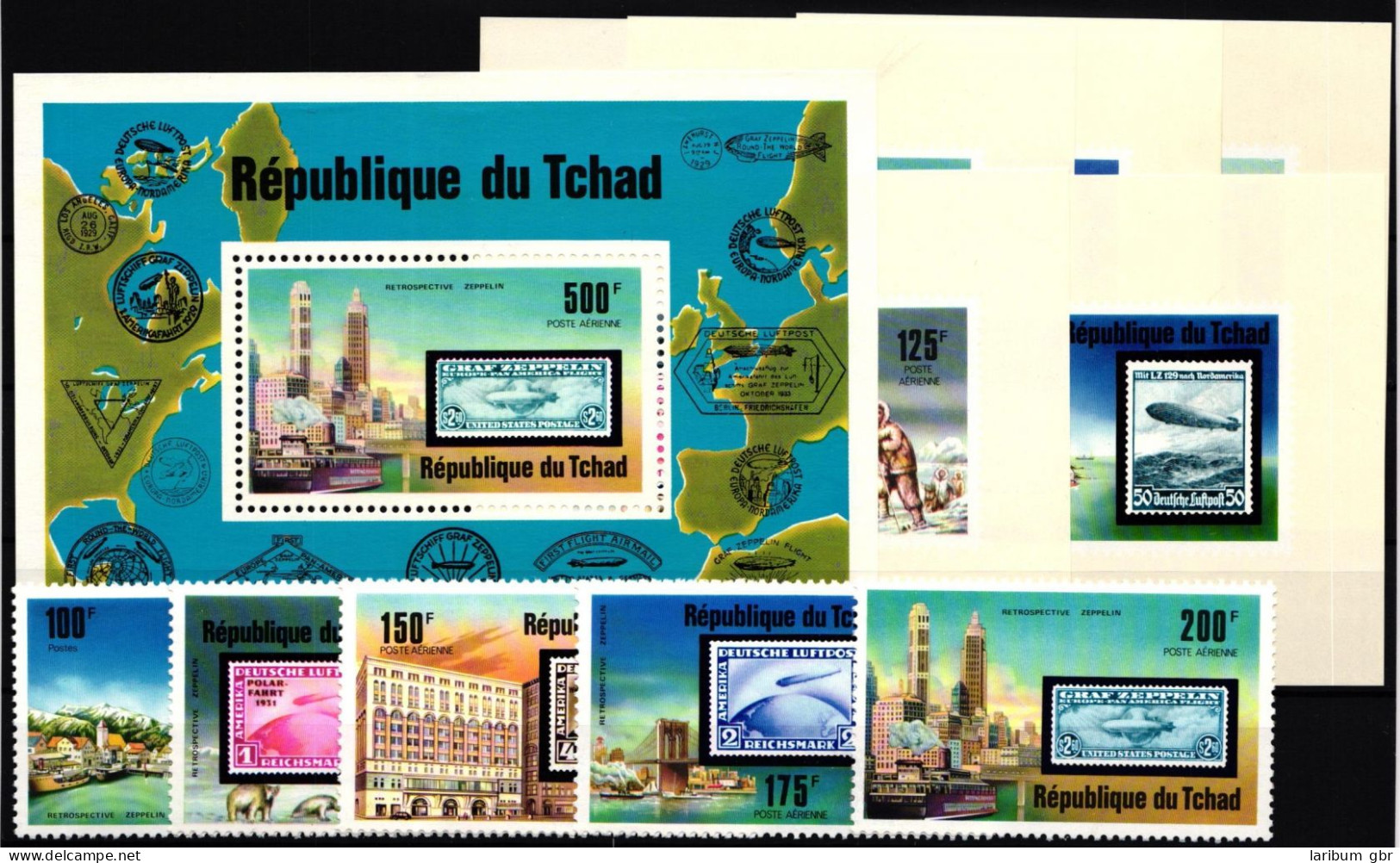 Tschad 775-779 Und Block 68 Postfrisch Einzelblöcke / Zeppelin #GY242 - Chad (1960-...)