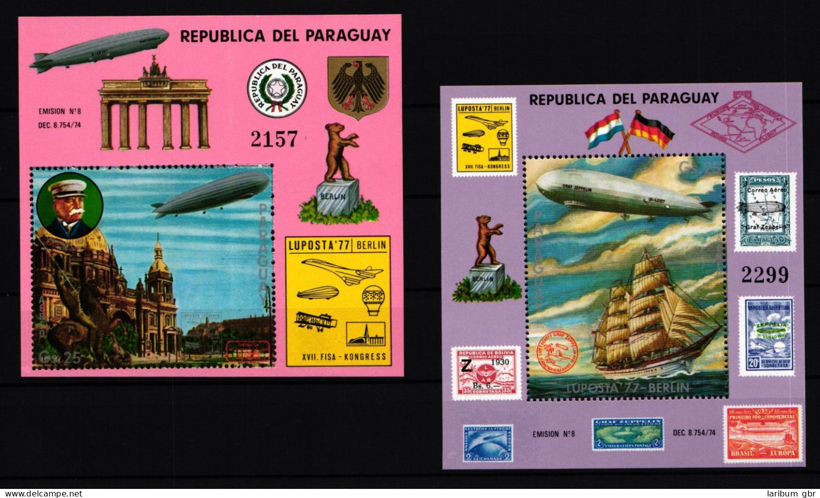 Paraguay Block 298 Und 299 Postfrisch Zeppelin #GY247 - Paraguay
