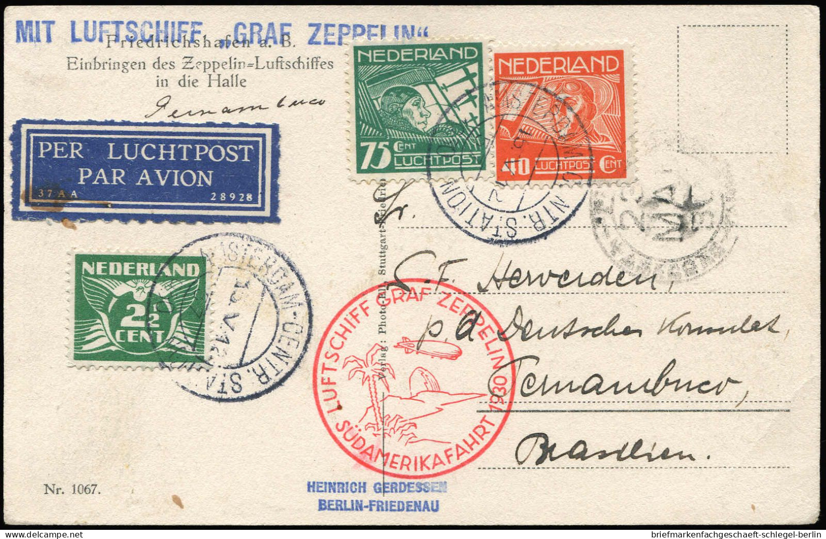 Zeppelin, Zeppelinpost LZ 127, Südamerikafahrten 1930, 1930, Brief - Zeppelines