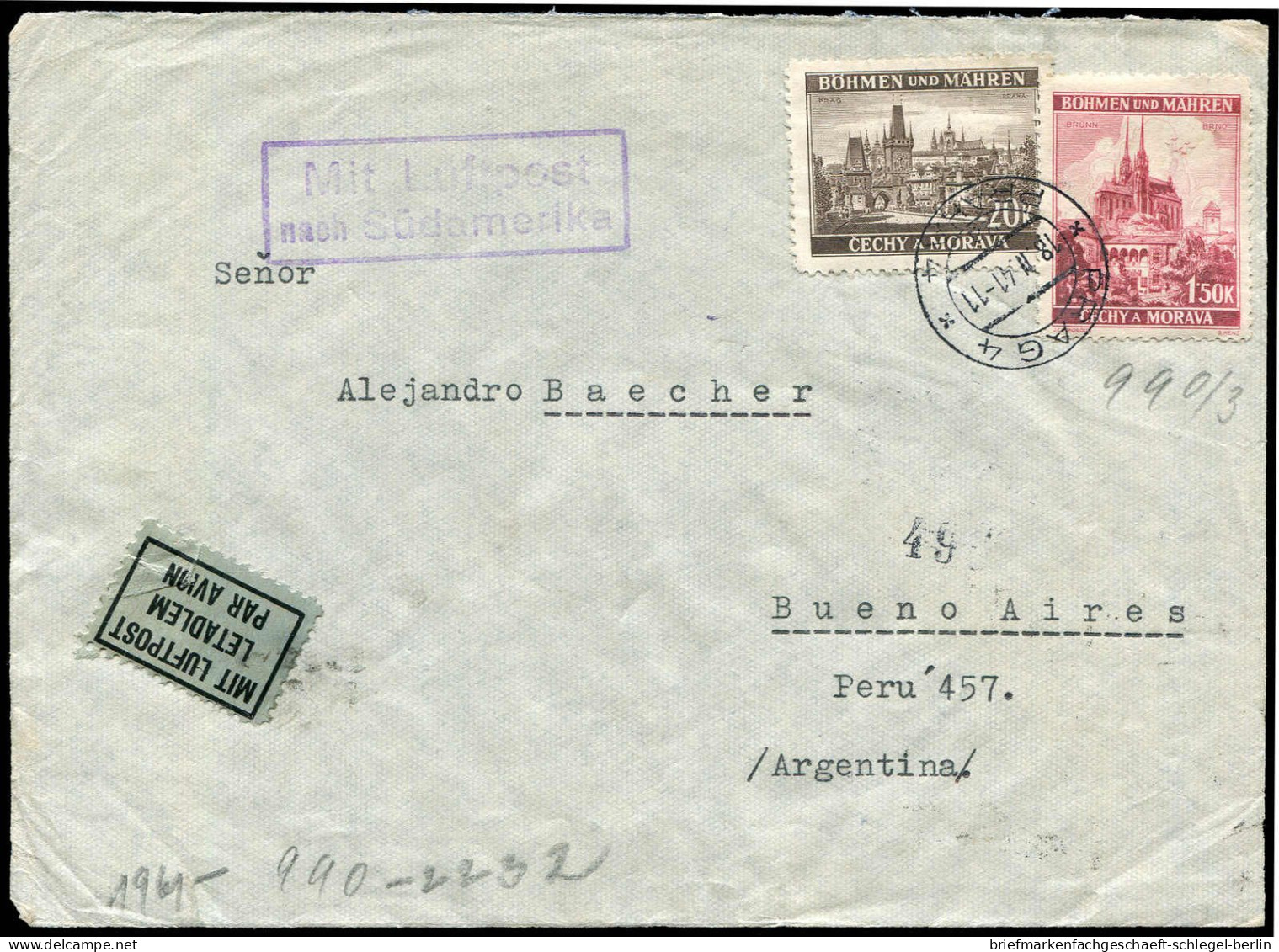 Luftfahrt, Zivile Luftfahrt, Ab WK-II, 1941, Brief - Unclassified