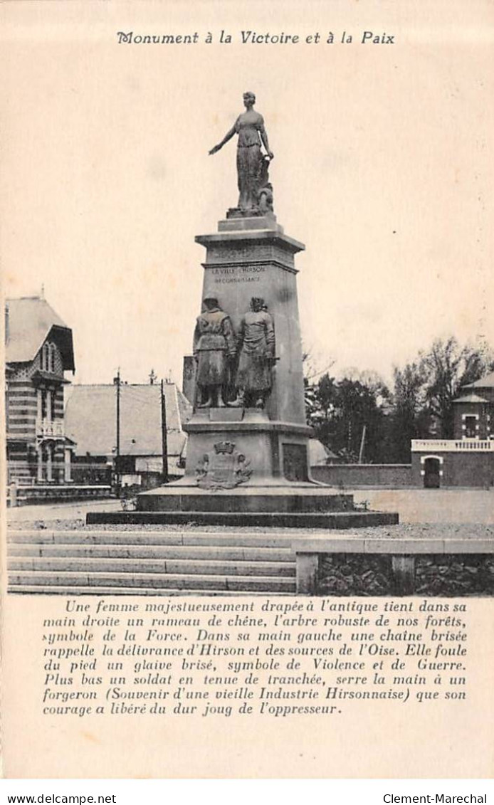 HIRSON - Monument Commémoratif De La Victoire Et De La Paix - 26 Juin 1927 - Dépliant - état - Hirson