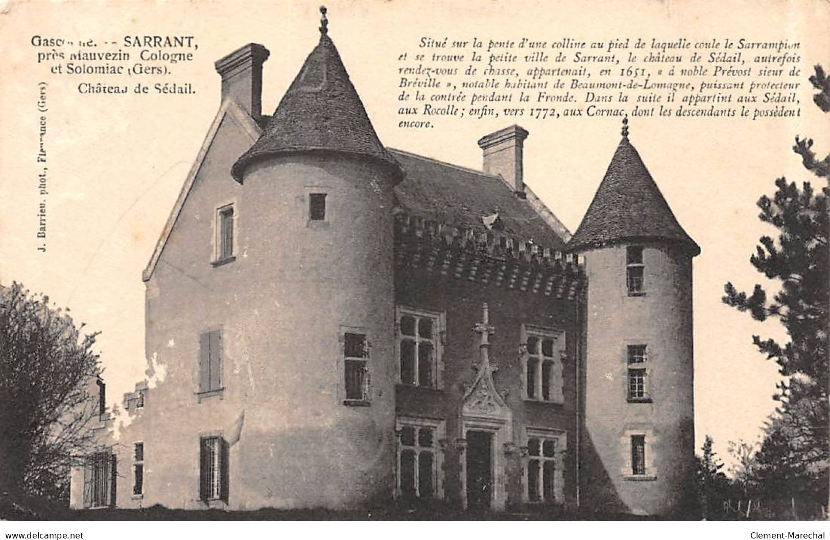 SARRANT Près MAUVEZIN - Château De Sédail - état - Andere & Zonder Classificatie