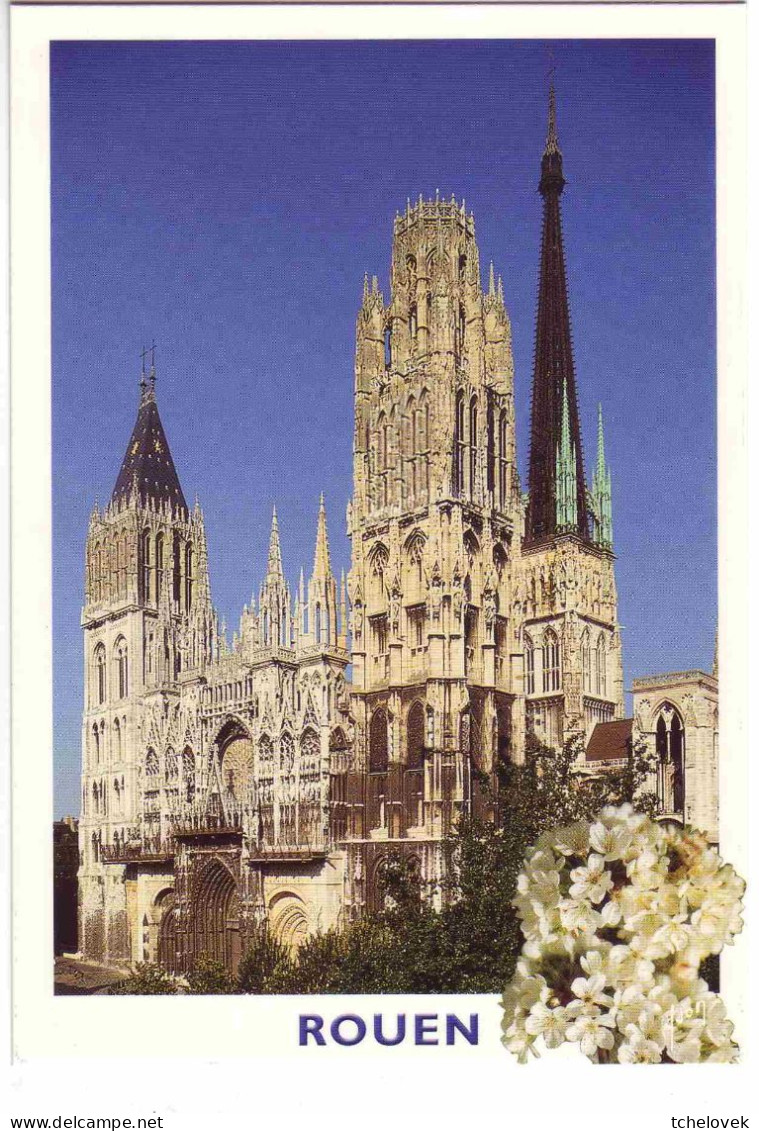 (76) SM. Rouen Greff. Feu D'artifice Seine Eglise St Maclou Et La Cathedrale & Yvon Cuauhtemoc & 10 76 054 Cathedrale - Rouen