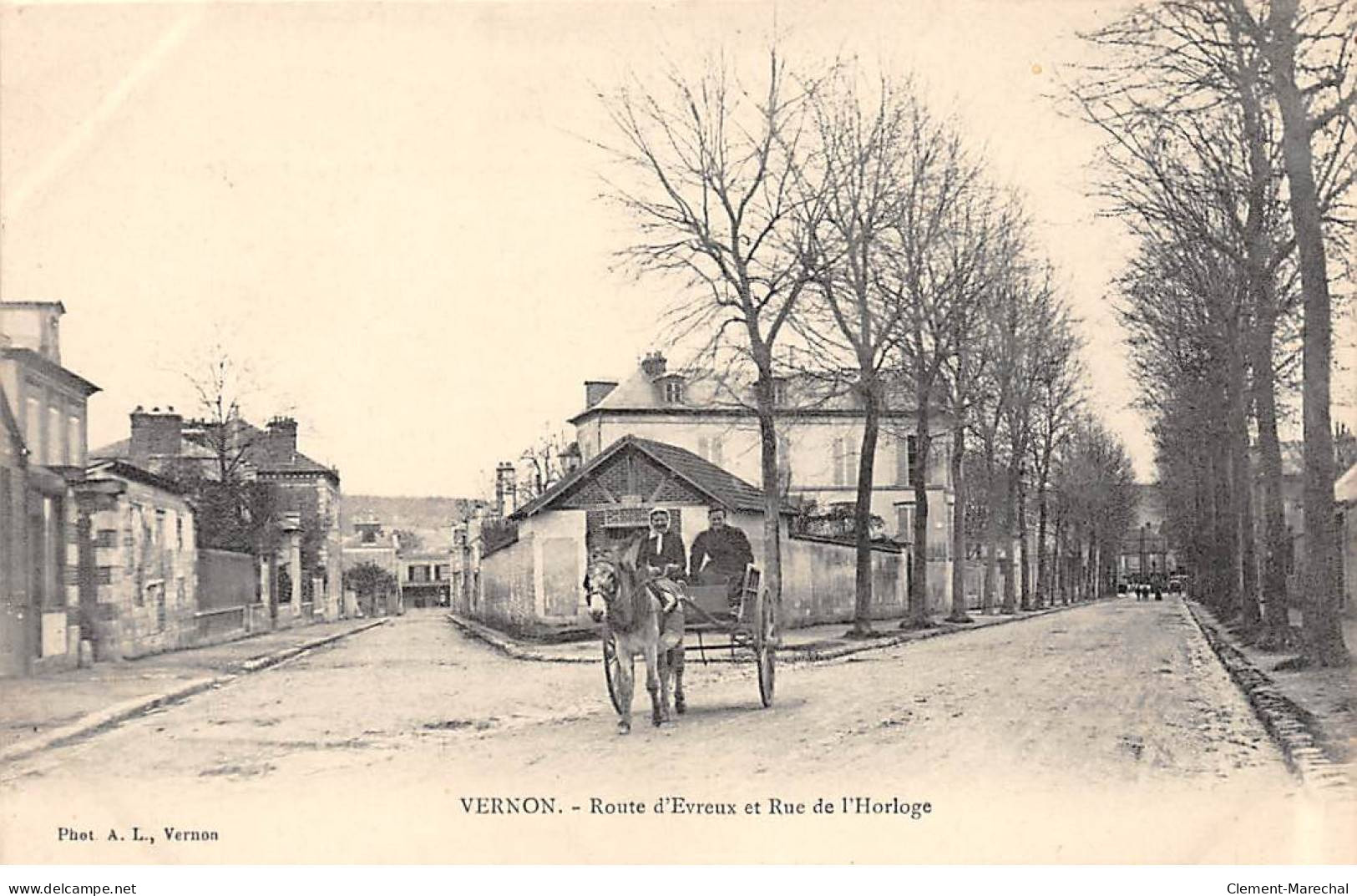 VERNON - Route D'Evreux Et Rue De L'Horloge - Très Bon état - Vernon