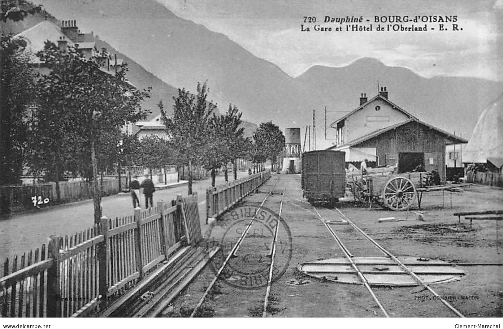 BOURG D'OISANS - La Gare Et L'Hôtel De L'Oberland - Très Bon état - Bourg-d'Oisans