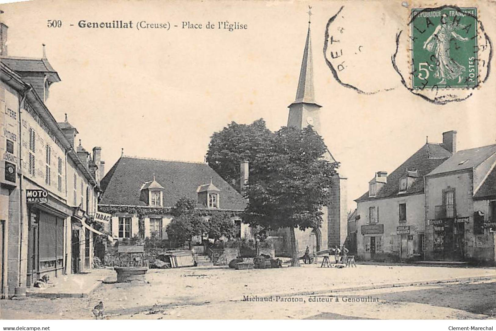 GENOUILLAT - Place De L'Eglise - Très Bon état - Autres & Non Classés