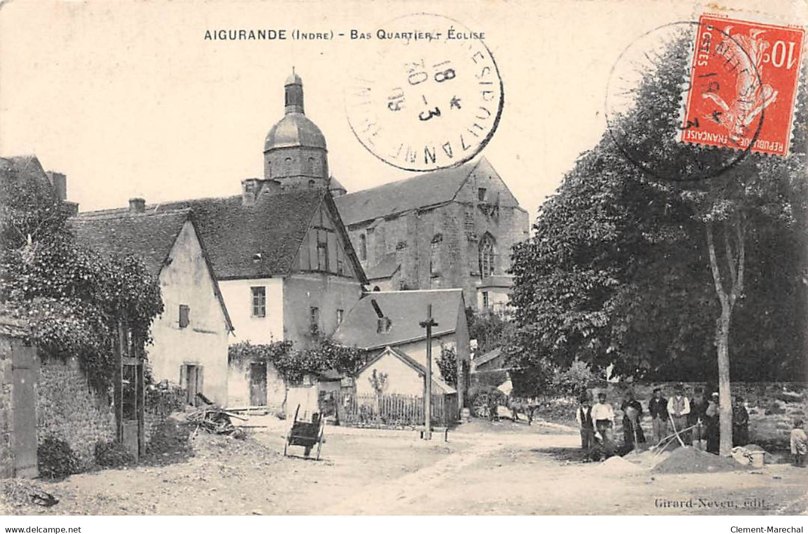 AIGURANDE - Bas Quartier - Eglise - Très Bon état - Autres & Non Classés