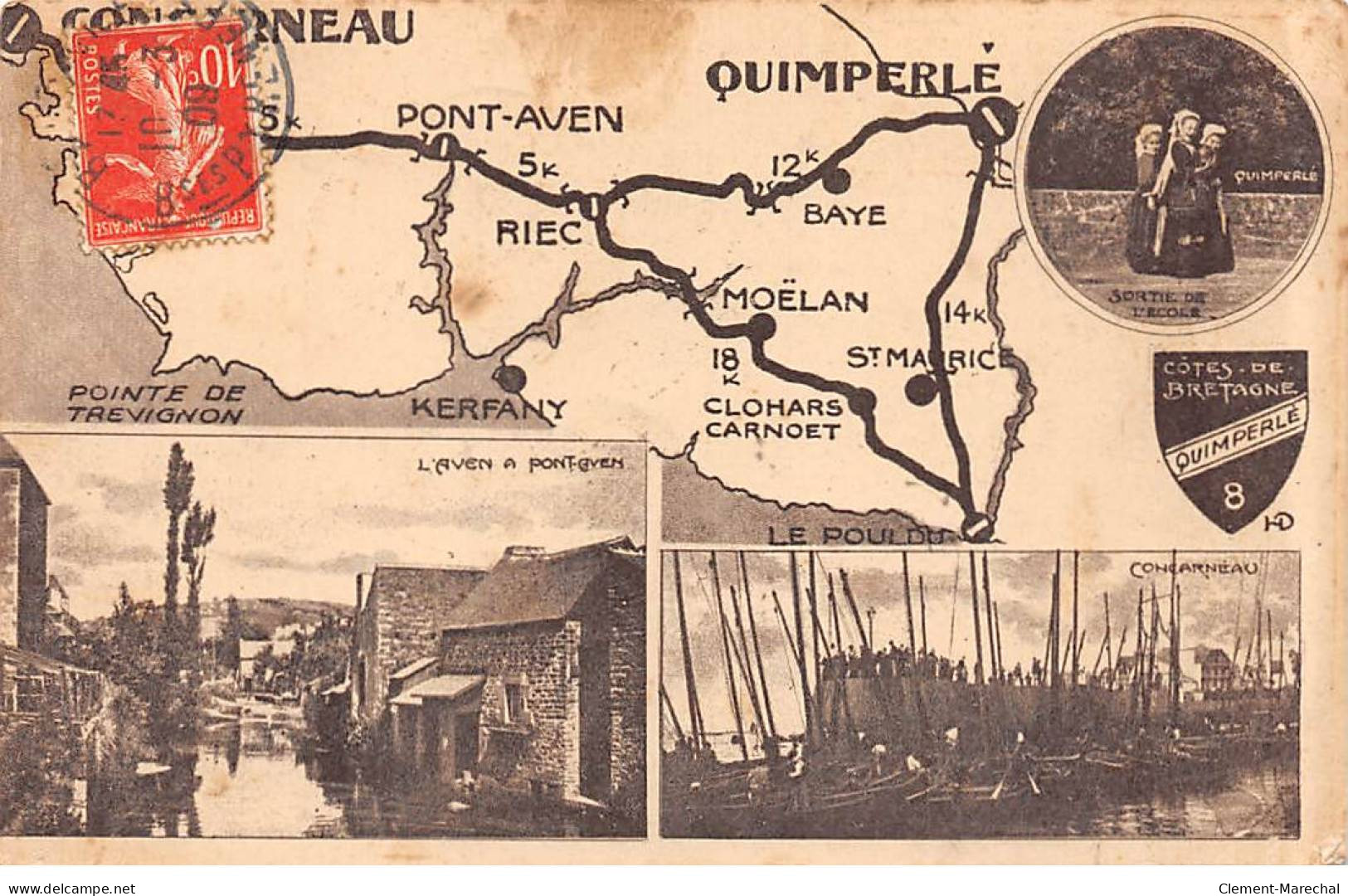 QUIMPERLE - Côtes De Bretagne - Carte - état - Quimperlé