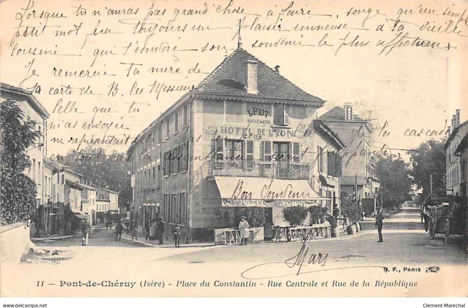 PONT DE CHERUY - Place Du Constantin - Rue Centrale Et Rue De La République - Très Bon état - Pont-de-Chéruy