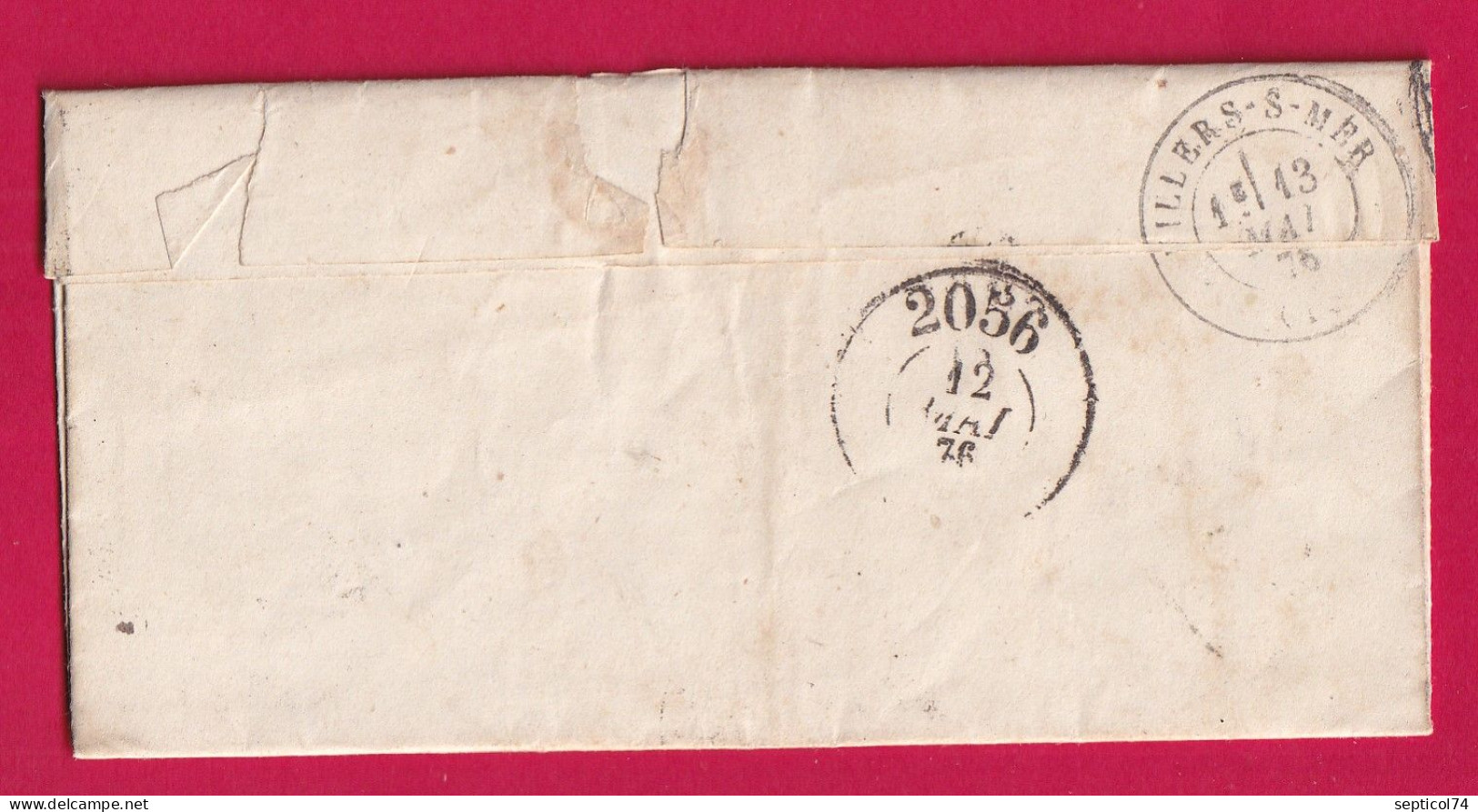 N°60 CAD TYPE 17 DOZULE CALVADOS + BUREAU PASSE 2056 LISIEUX POUR BLONVILLE TIMBRE FISCAL DANS TEXTE LETTRE - 1849-1876: Periodo Classico