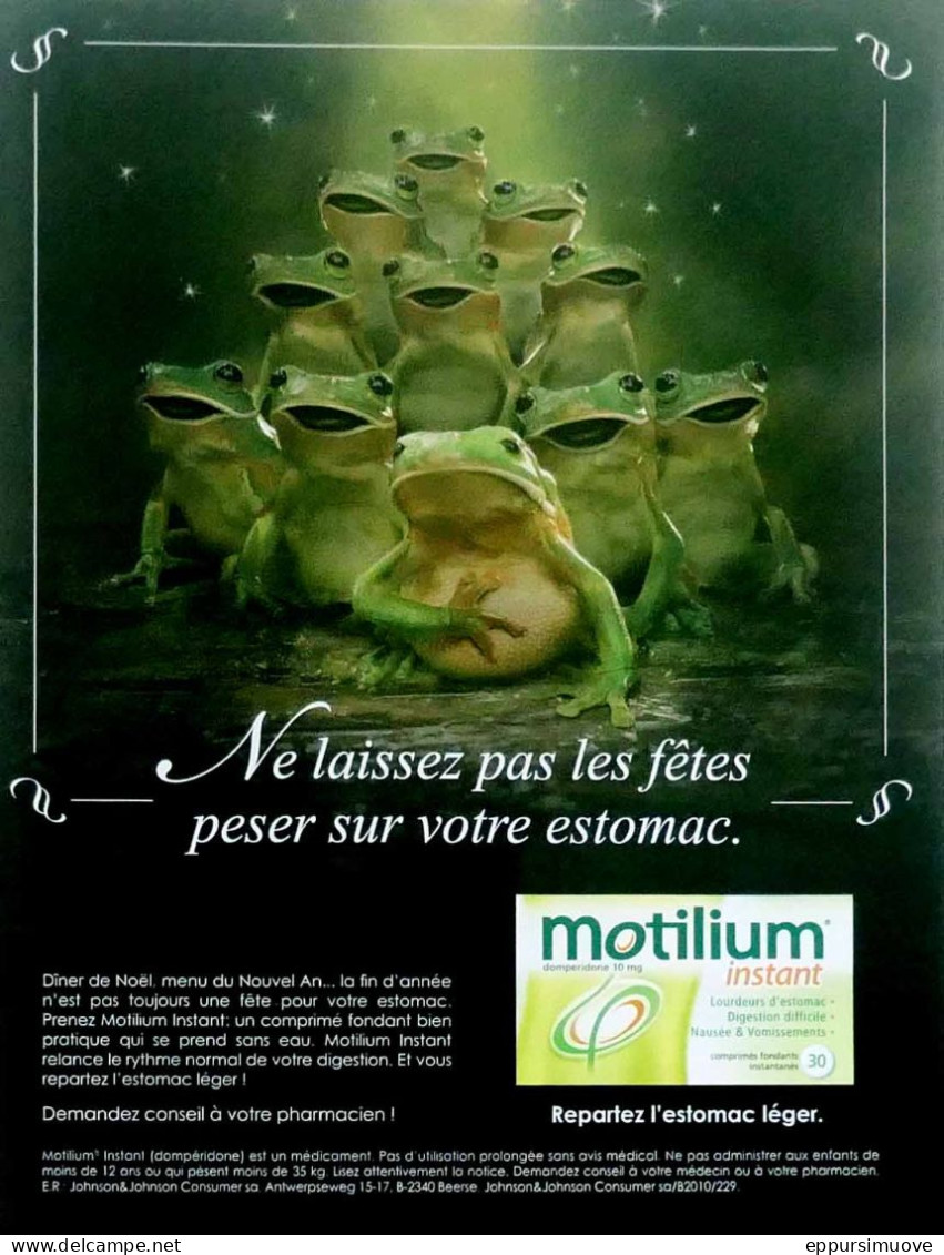 Publicité Papier  MOTILIUM GRENOUILLE FROG Janvier 2011 TS - Advertising