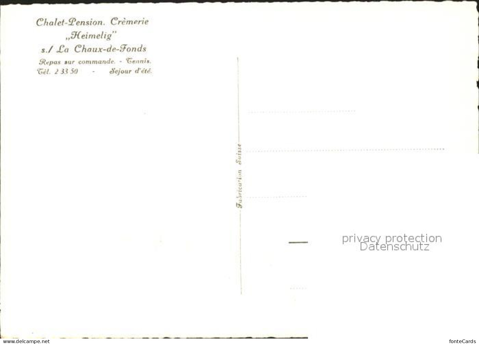 11627393 La Chaux-de-Fonds Chalet Pension Cremerie Heimelig La Chaux-de-Fonds - Sonstige & Ohne Zuordnung