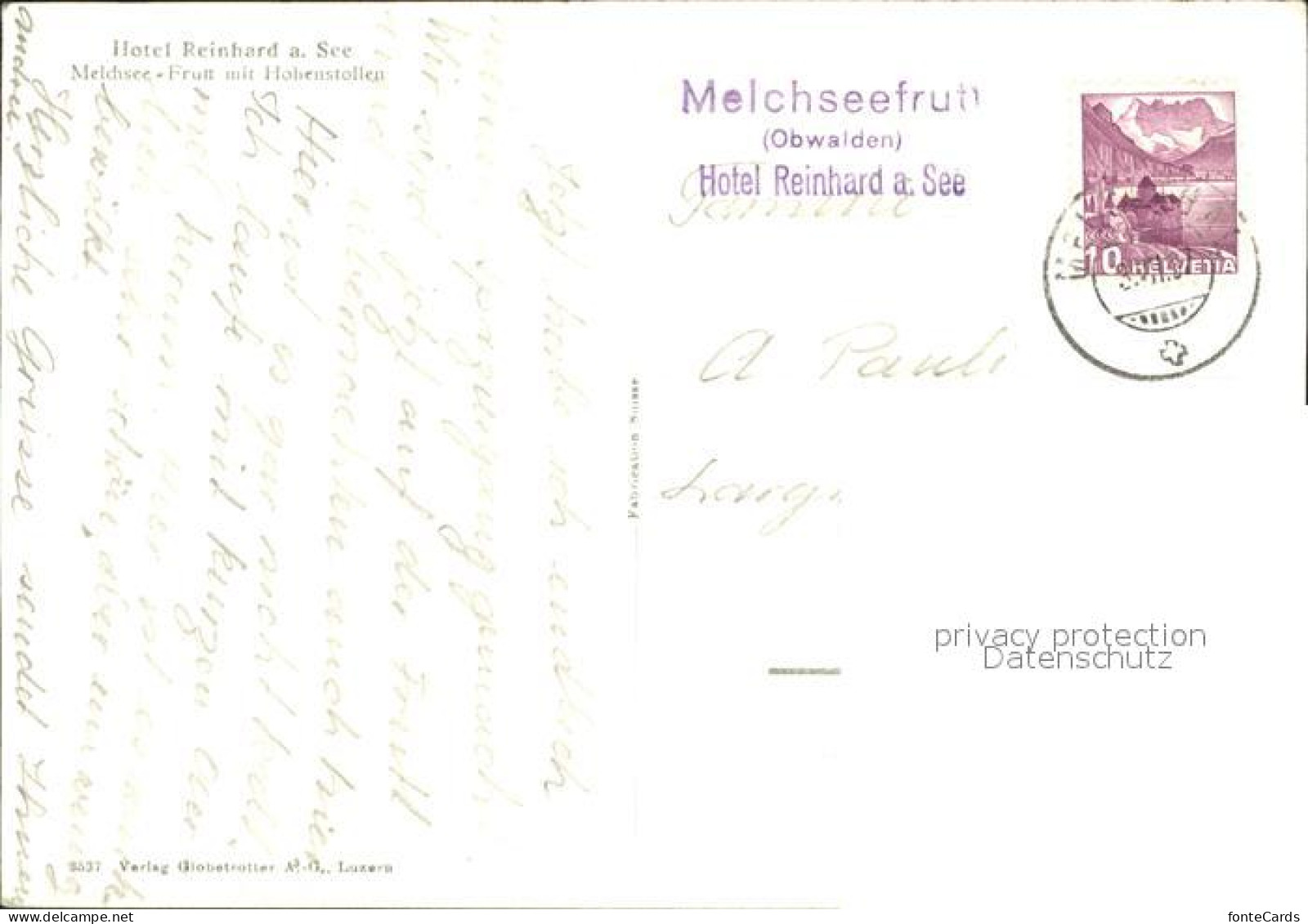 11627298 Frutt Melchsee Hotel Reinhard Melchsee-Frutt - Andere & Zonder Classificatie