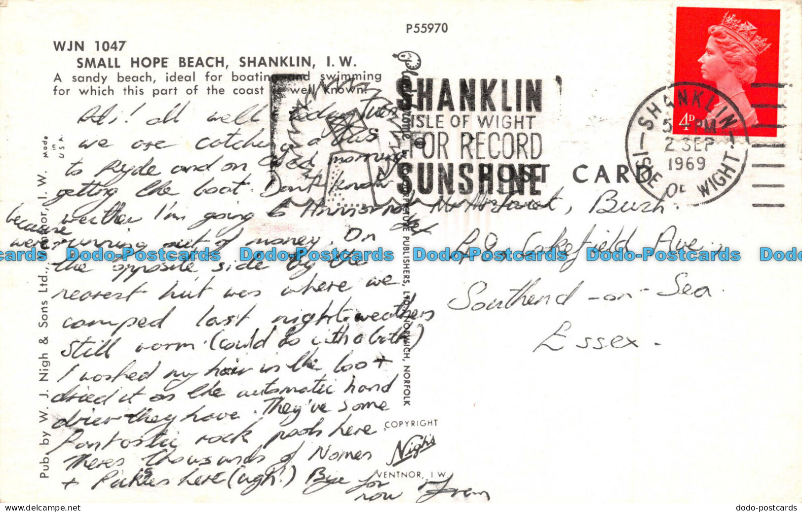 R065149 Small Hope Beach. Shanklin. I. W. Nigh. 1969 - World