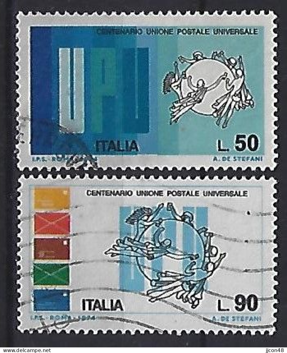 Italy 1974  100 Jahre Weltposverein (UPU)  (o) Mi.1465-1466 - 1971-80: Usados