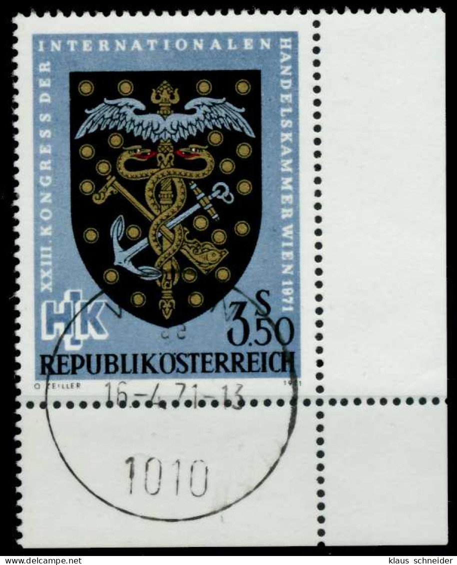 ÖSTERREICH 1971 Nr 1358 Zentrisch Gestempelt ECKE-URE X7FE556 - Used Stamps