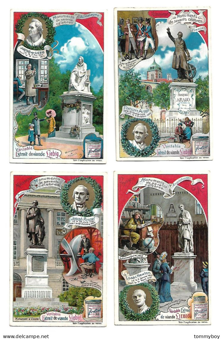 S 742, Liebig 6 Cards, Monuments De Savants Célèbres (spots Backsides) (ref B19) - Liebig
