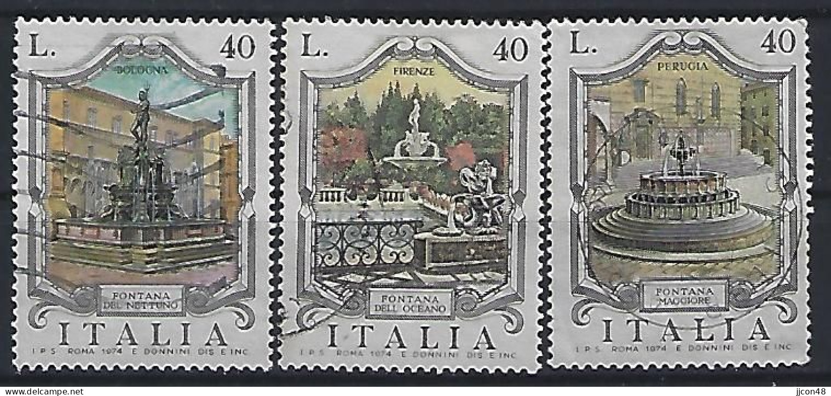Italy 1974  Brunnen  (o) Mi.1469-1471 - 1971-80: Gebraucht