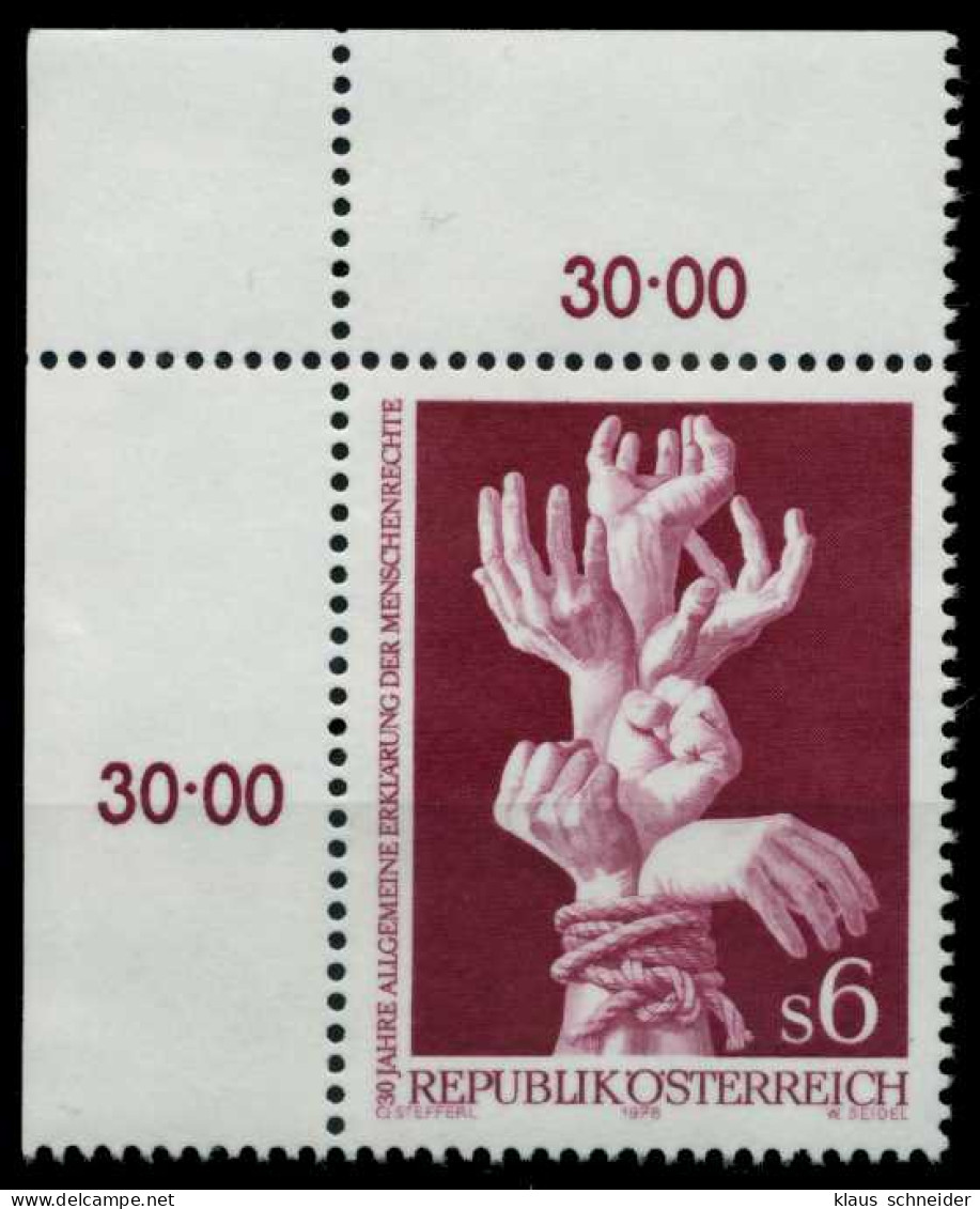 ÖSTERREICH 1978 Nr 1595 Postfrisch ECKE-OLI X80988E - Neufs