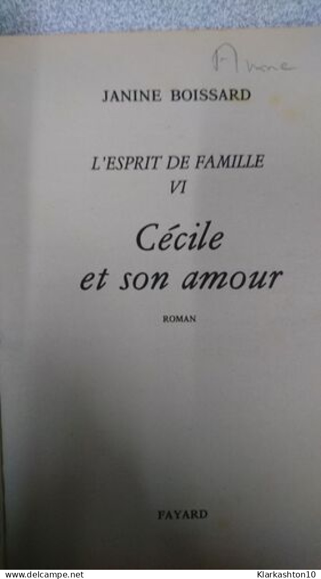 L'esprit De Famille T6- Cecile Et Son Amour - Autres & Non Classés