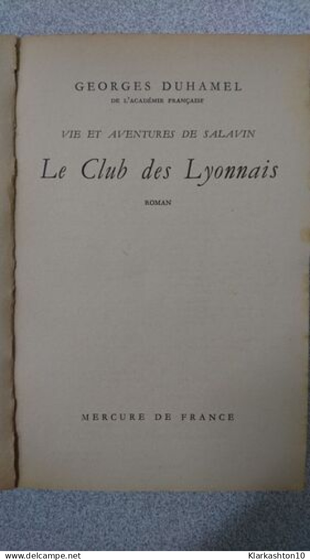 Le Club Des Lyonnais - Other & Unclassified