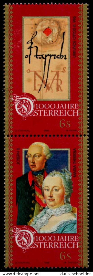 ÖSTERREICH 1996 Block 12 SZd1 Postfrisch SENKR PAAR S5C82C6 - Unused Stamps
