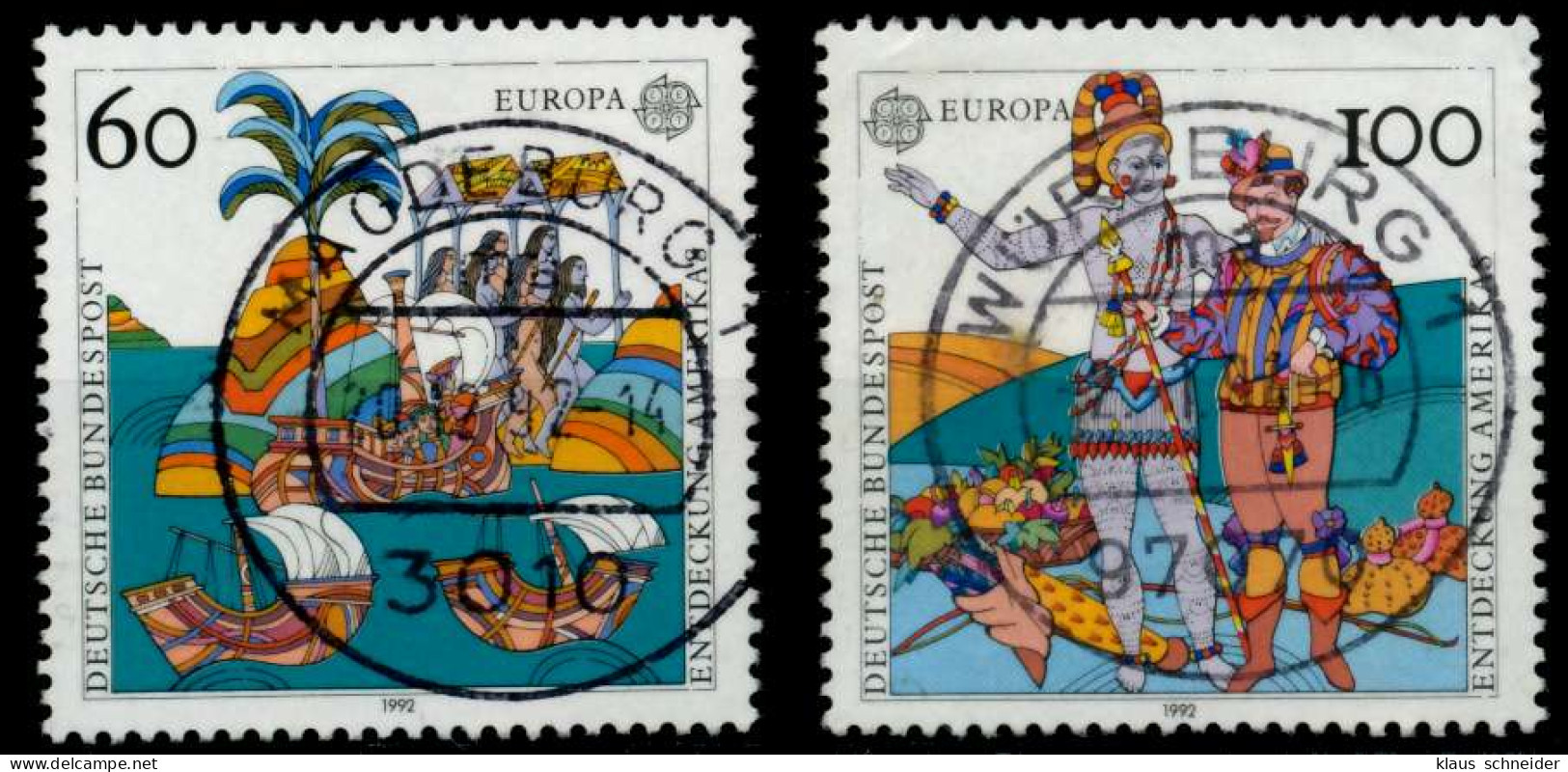 BRD BUND 1992 Nr 1608-1609 Zentrisch Gestempelt X82E35E - Used Stamps