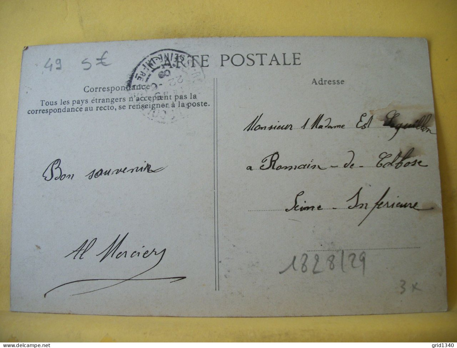 40 6000 VUE PLUS RARE. CPA 1909 - 49 UNE PENSEE D'ANGERS - ANIMATION. TRAIN EN GARE - Angers
