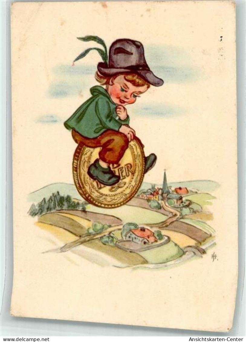 39629408 - Kind Der Fliegende Taler Kuenstlerkarte - Fairy Tales, Popular Stories & Legends