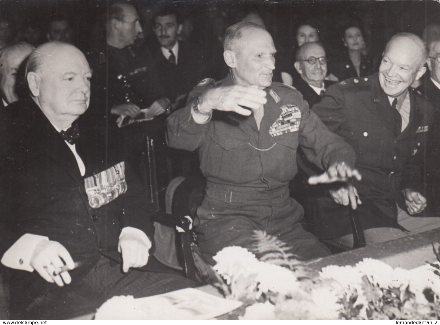 Photo De Presse Belga - Guerre 39/45 - Anniversaire De La Bataille D'El Alamein - Churchill, Eisenhower, Montgomery - Personalidades Famosas