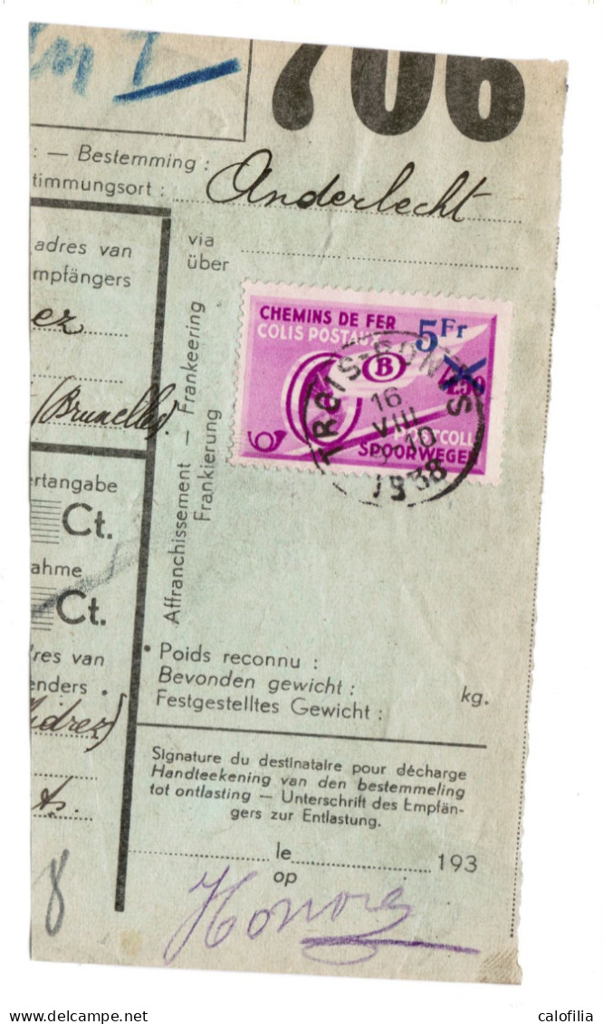 Fragment Bulletin D'expedition, Obliterations Centrale Nettes, TROIS PONTS (ronde !!!) Pour ANDERLECHT, R.RARE - Used