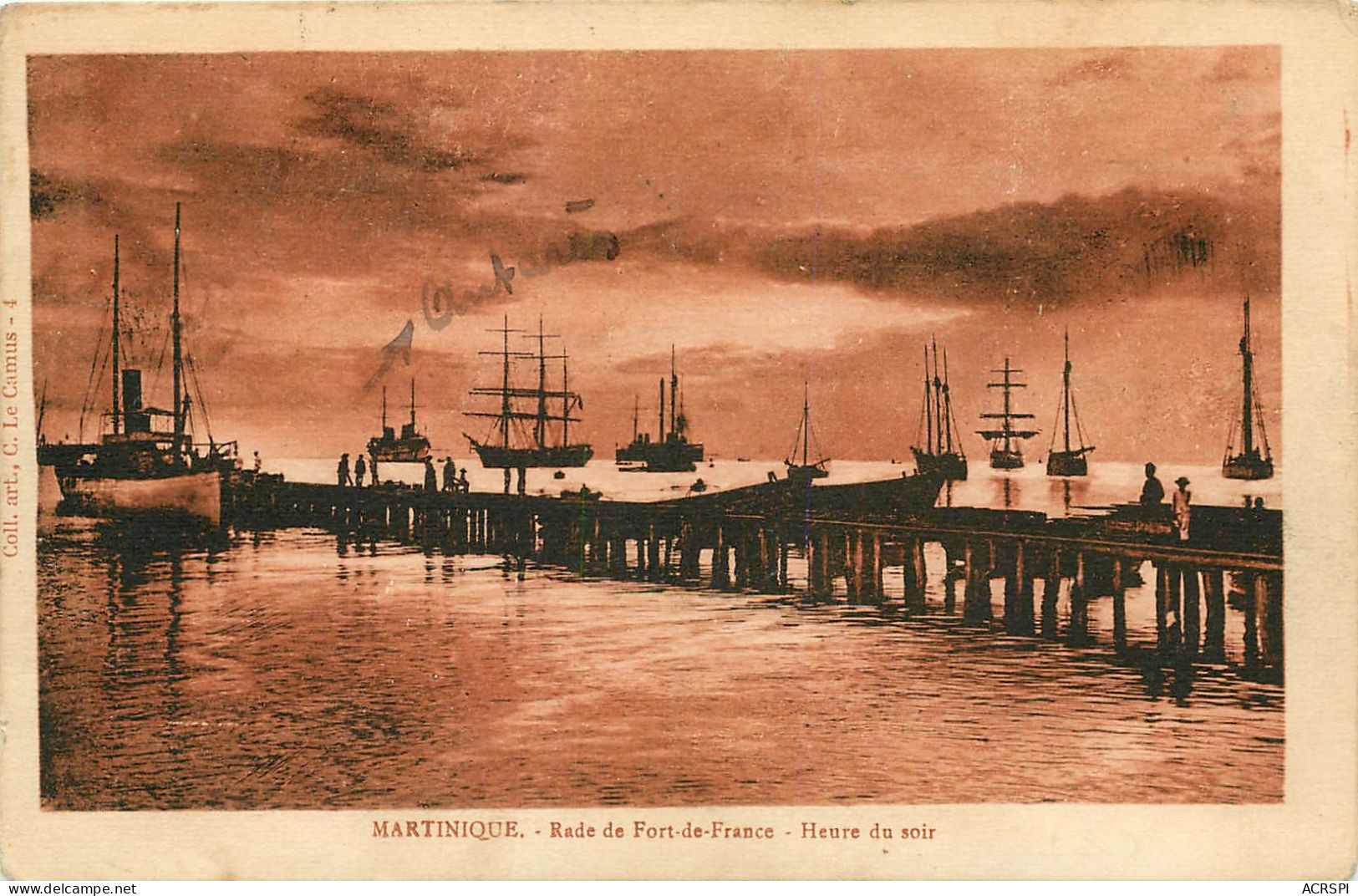  FORT DE FRANCE LA RADE SOIR (scan Recto-verso) Ref 1019 - Fort De France