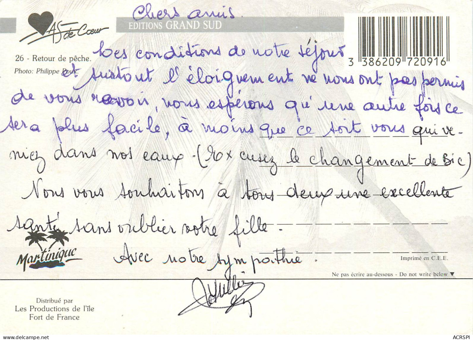 MARTINIQUE Grand Riviere Le Retour De Pêche  Edition Grand Sud 2 (scan Recto-verso) Ref 1014 - La Trinite