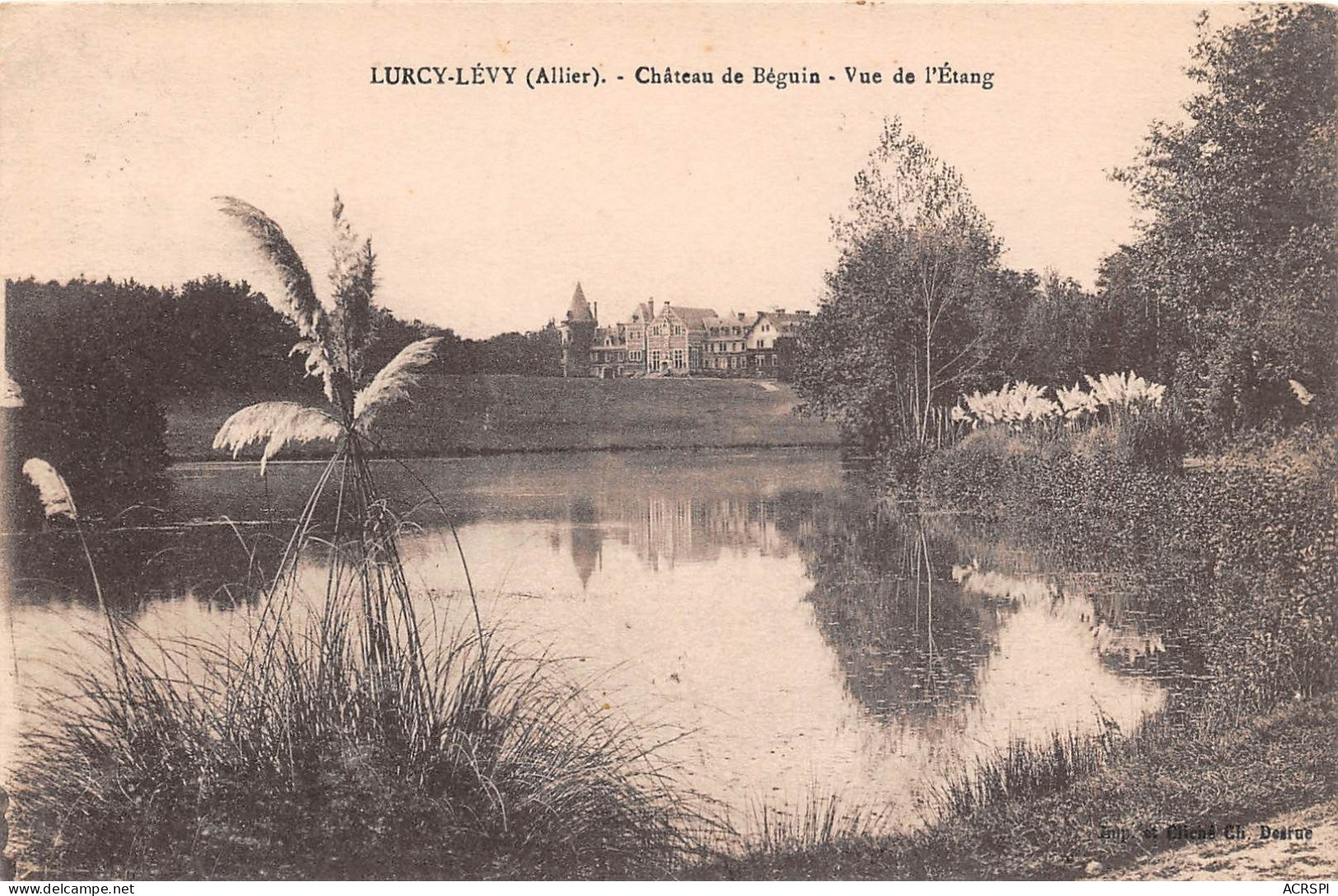 LURCY-LEVY. - Chateau De Beguin Vue De L'étang (scan Recto-verso) Ref 1004 - Montlucon